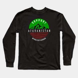 Support Afghanistan circle (black background) Long Sleeve T-Shirt